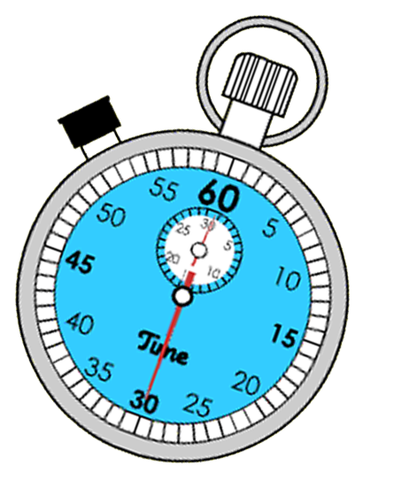 stopwatch counting down 90 seconds