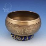 Tibetan singing Bowl - Etched and  Painted